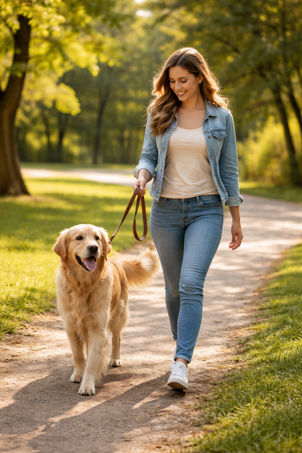 Happy dog with premium caregiver
